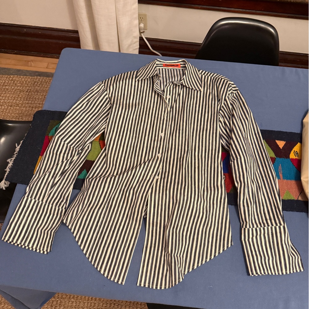 Simon Miller Loch Black and White Striped Blouse